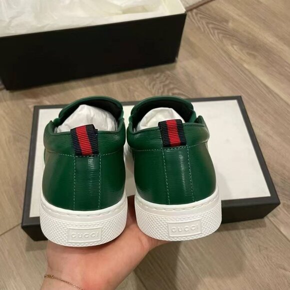 NIB Authentic GUCCI Dublin Snake Print Leather Slip On Sneaker - Picture 5 of 7